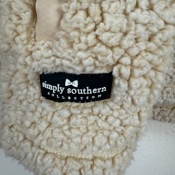 Simply Southern Womens Fuzzy Pullover Size Medium Quarter Zip Faux Fur Cozy Warm - Picture 2 of 6
